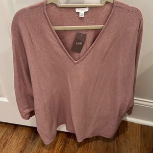 J Jill v- neck lightweight 3/4 sleeve sweater with Dolman sleeves. Size 1X